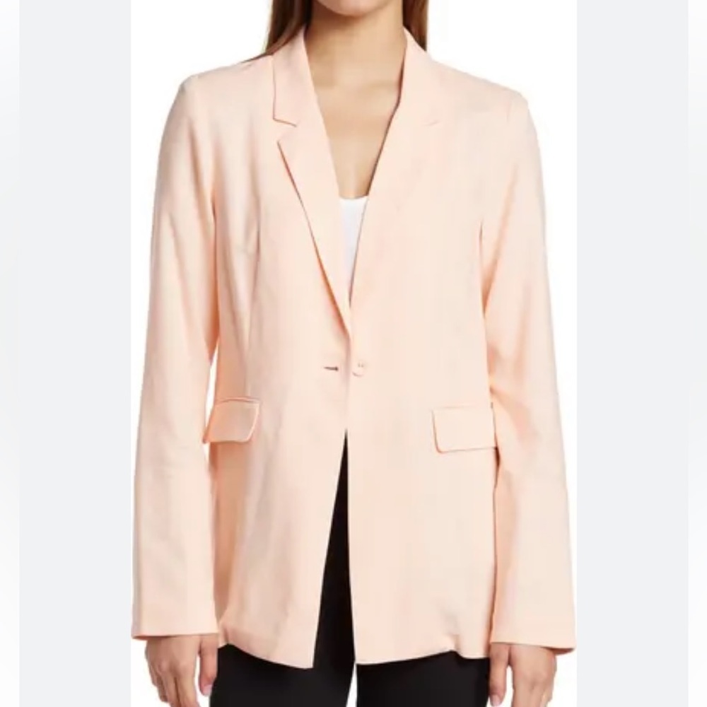 BCBGeneration Boyfriend Blazer Jack in Light Tropical Peach Pink Size XS New